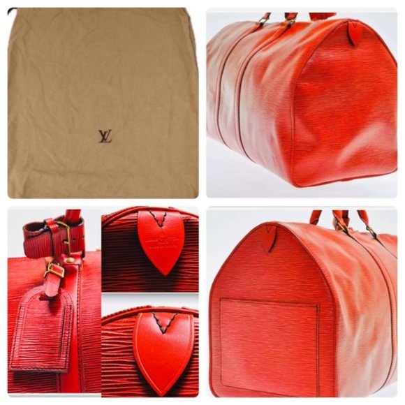 LOUIS VUITTON Red Epi Keepall 55 Boston Bag - Picture 3 of 10